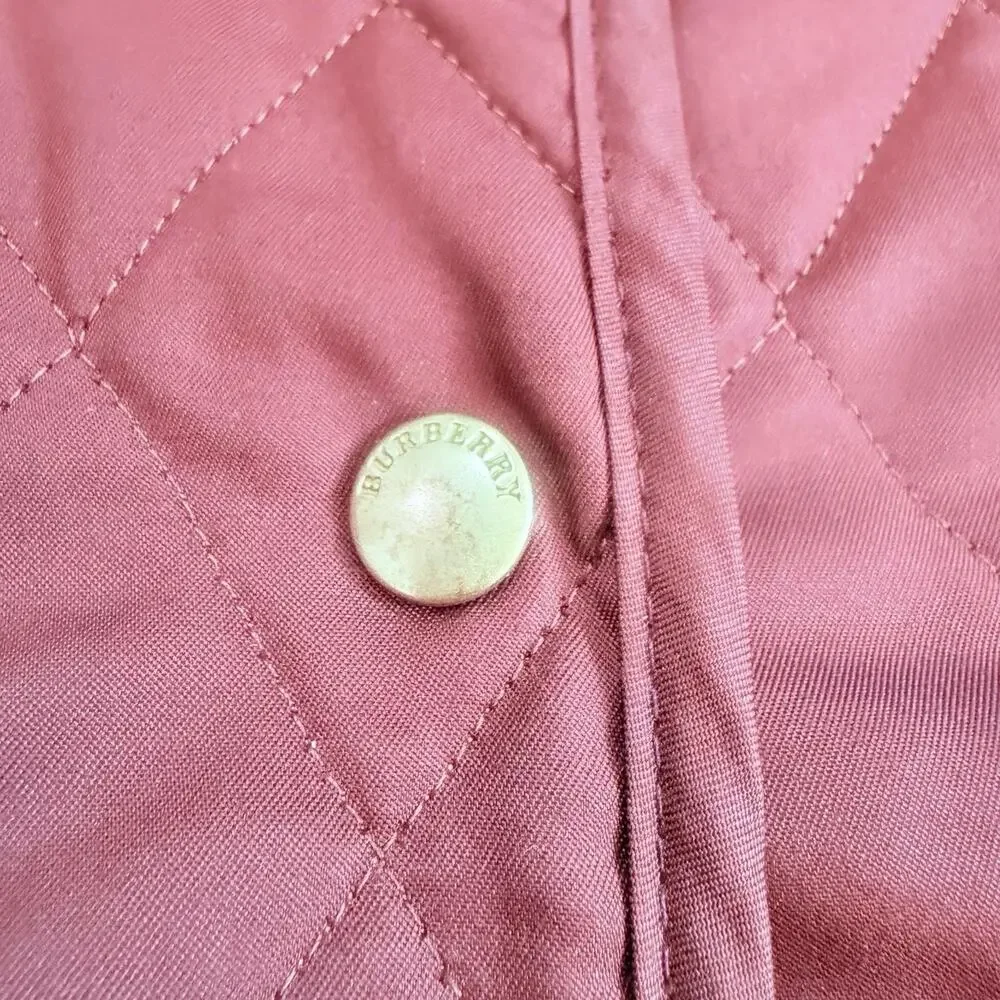 Burberry London quilted jacket diamond Nova check crimson made in England wmns M - Picture 15 of 16